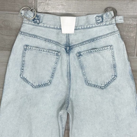 7 For All Mankind Balloon Tab Pant in Isadora Vito Iris Blue Denim Jeans Size 27 - Picture 9 of 16